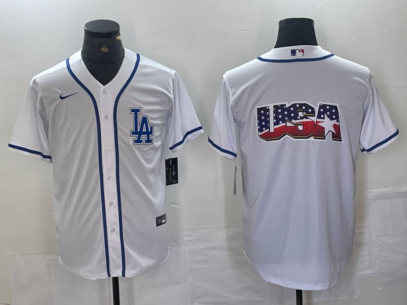 Men Los Angeles Dodgers Blank White Second generation joint name Nike 2024 MLB Jersey style 11